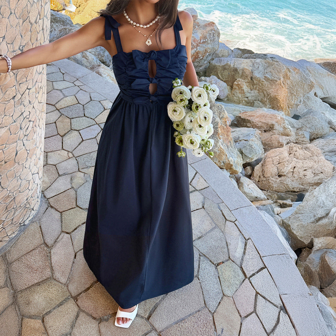 Casual Holiday Bow A line Dress Spring Summer Women