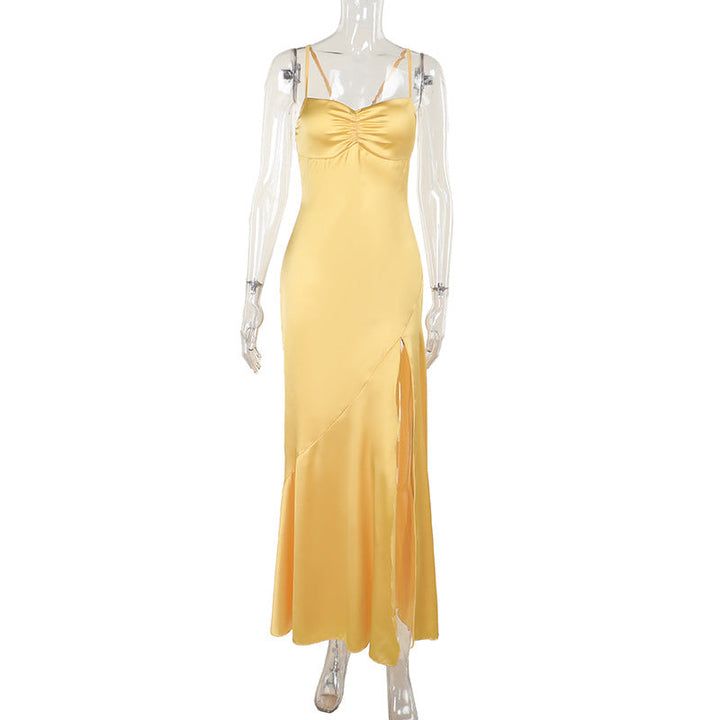 Autumn Socialite Camisole Dress Split Slimming Maxi Dress for Women