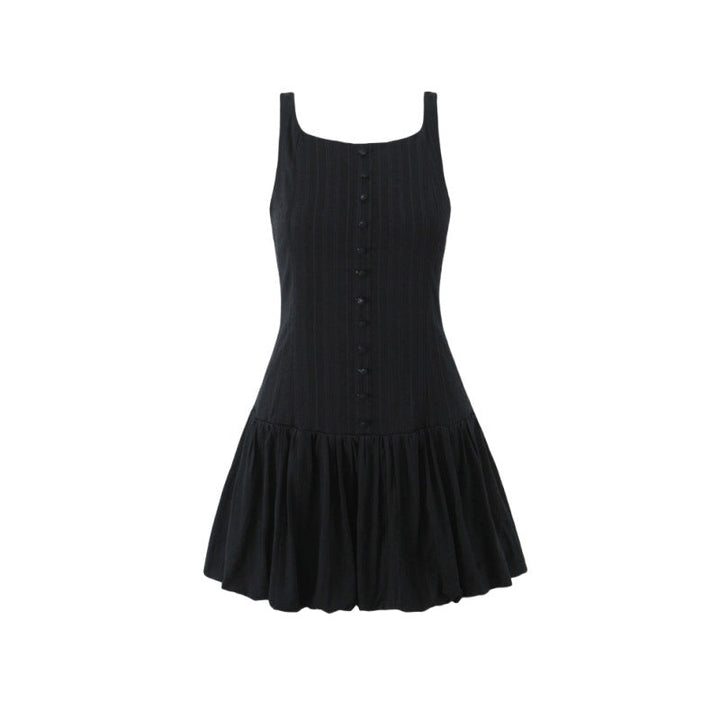 Sweet Girl Sexy Waist Tight Miniskirt Women Spring Summer Western Youthful Looking Breasted Sling Dress