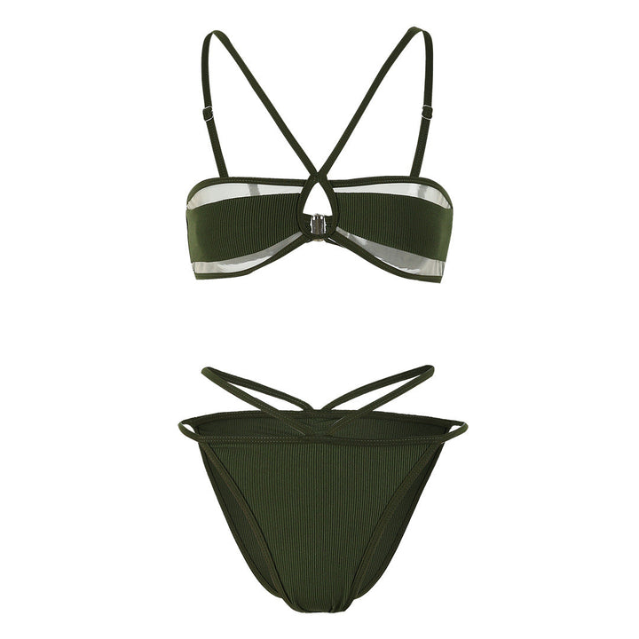 Miniature Three Point Solid Color Bikini Sexy Split Swimsuit Women Bikini