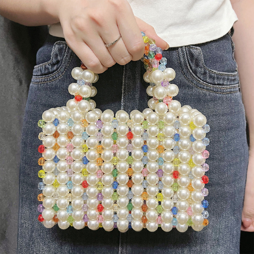 French Handmade Beaded Waxberry Beads Bag High Sense Niche Woven Dinner Party Handbag