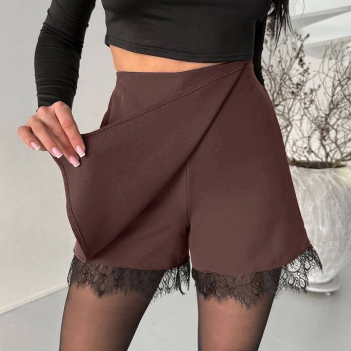 Spring Summer Arrival Design Lace Ruffled Short Work Pant Women Anti Emptied Pantskirt Shorts