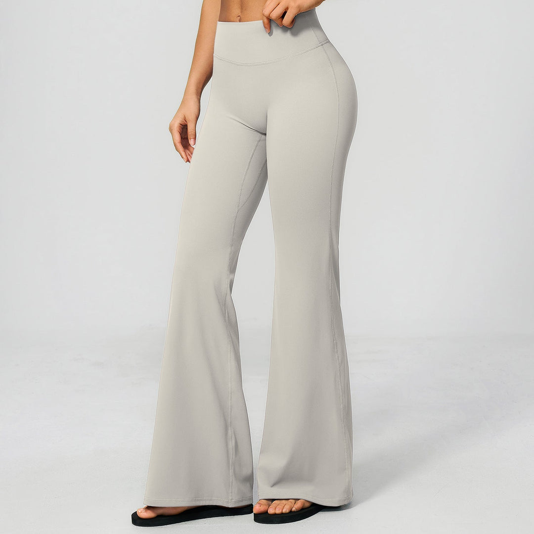 Summer Brushed Yoga Trousers High Waist Shaping Outdoor Running Sports Fitness Bell Bottom Pants Women