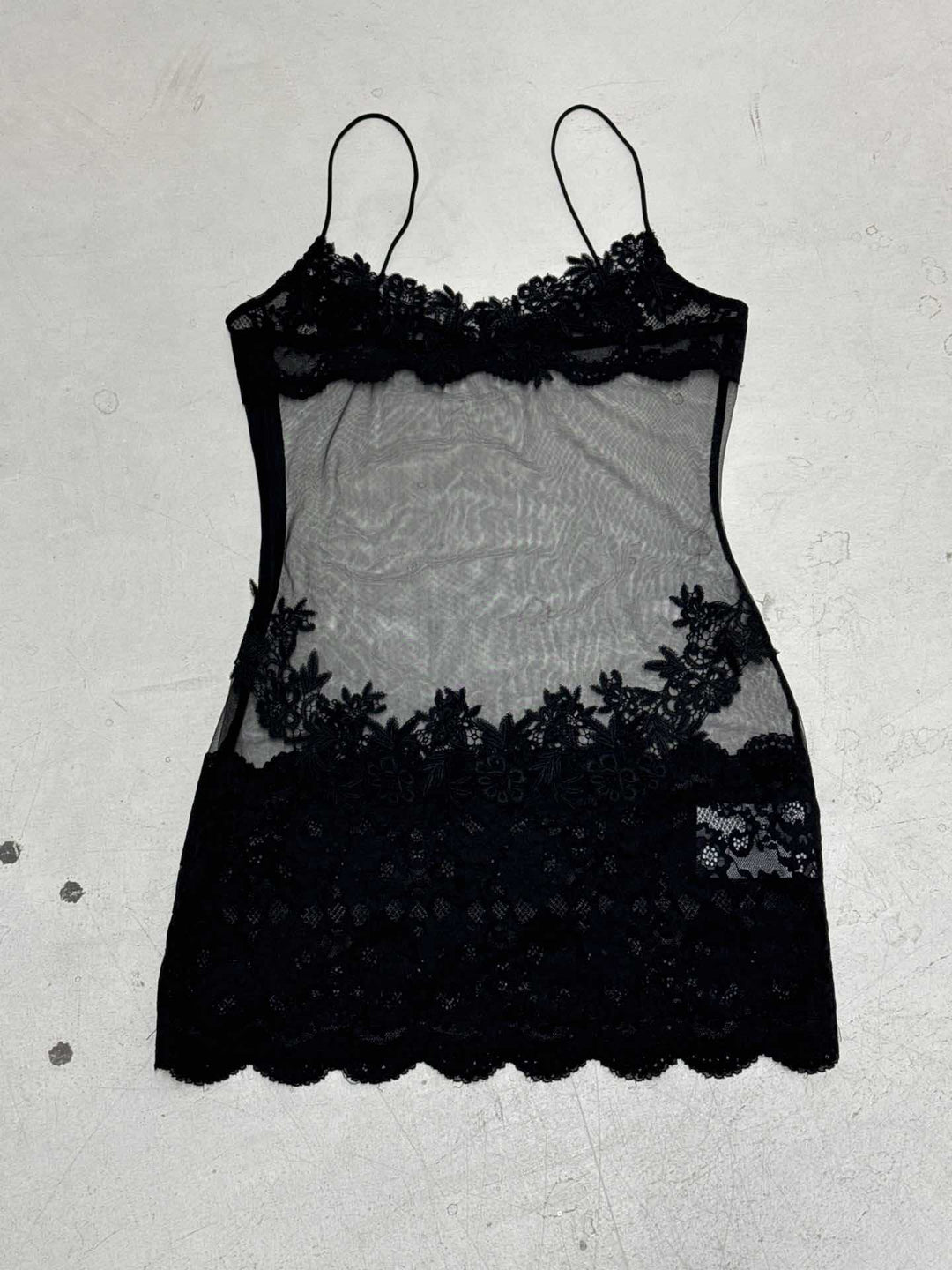 Summer Women Mesh Lace Lace Spaghetti Strap Dress See through Sexy Nightdress Vacation Maxi Dress