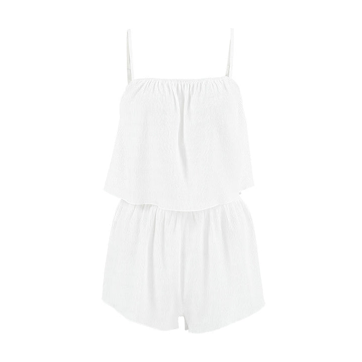 Thin Summer Pajamas Women Suspender Shorts Two Piece Set Sexy Stretch Soft Home Wear