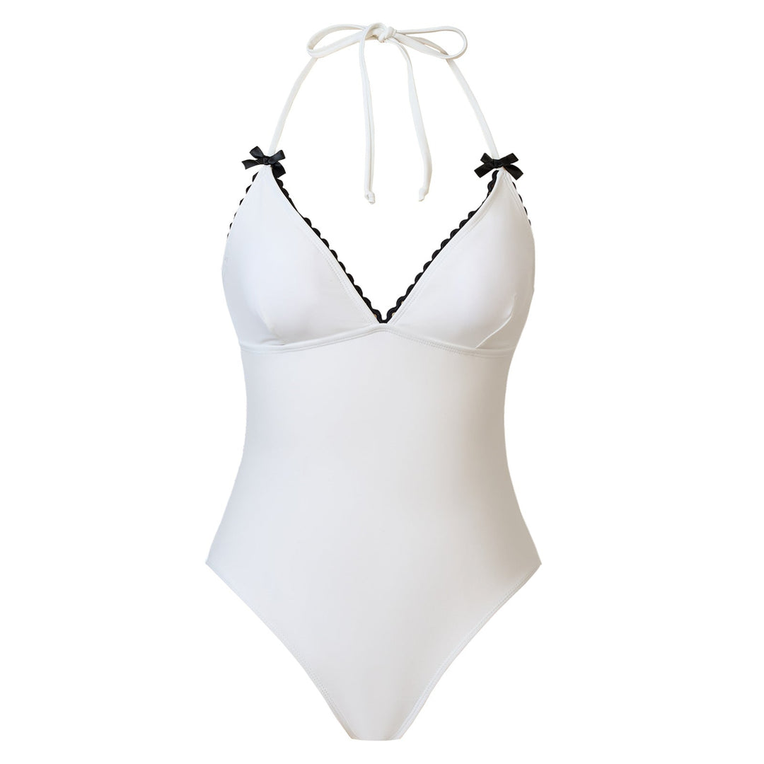 One Piece Swimsuit Women Black White Sexy Two Piece Sets Swimsuit Chiffon Dress