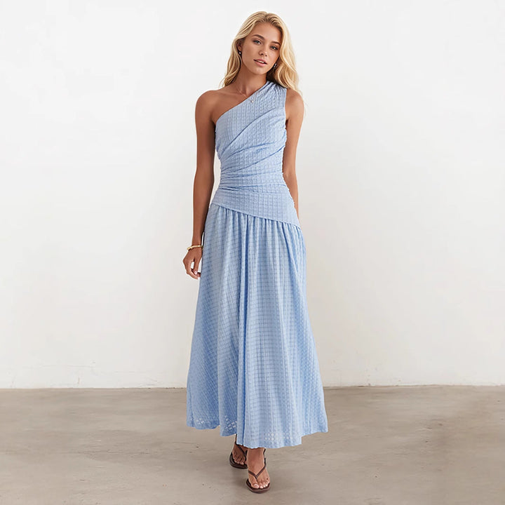 Summer Women Dress Long Skirt Solid Color Slim Fit High Grade Sleeveless Single Room Dress Slim Fit Women Clothing