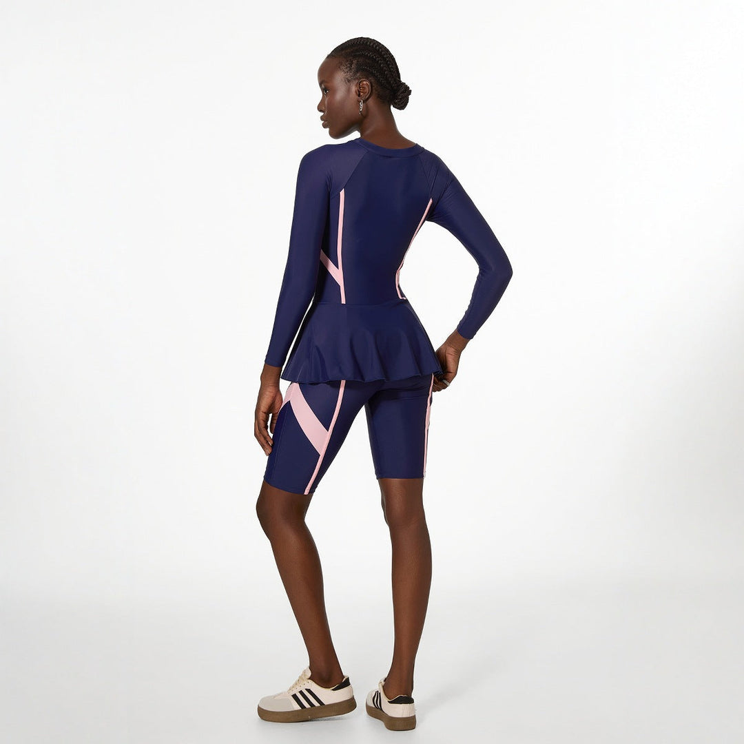 Swimsuit for Women Siamese Conservative Swimwear Long Sleeve Sun Protection Spring Museum Special Popular Swimsuit