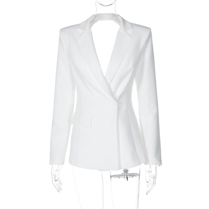 Women Clothing Autumn Winter Sexy Backless Slim Fit Long Sleeve Blazer Women