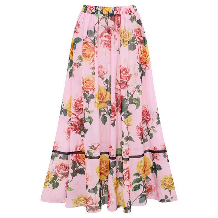 Swimsuit Pink Floral Sweet Seaside Vacation Swimsuit Set Women