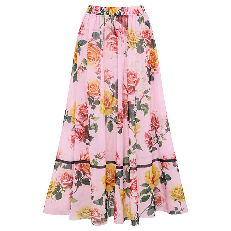 Swimsuit Pink Floral Sweet Seaside Vacation Swimsuit Women