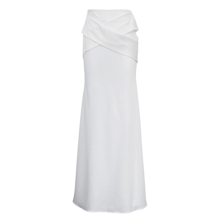 Spring Cross Design Niche Skirt Women Satin All Matching Hip Skirt