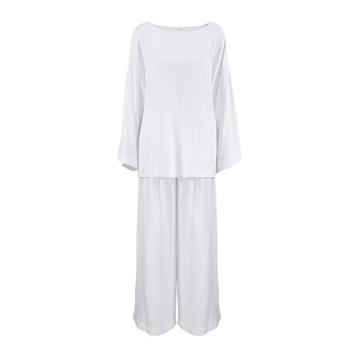 Fall Arrival Loose Casual Simple Homewear Modal Long Sleeved Trousers Women Pajamas