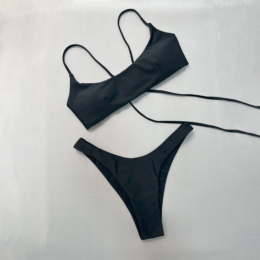 Bikini Sexy Bikini Solid Color Split Women Swimsuit Women