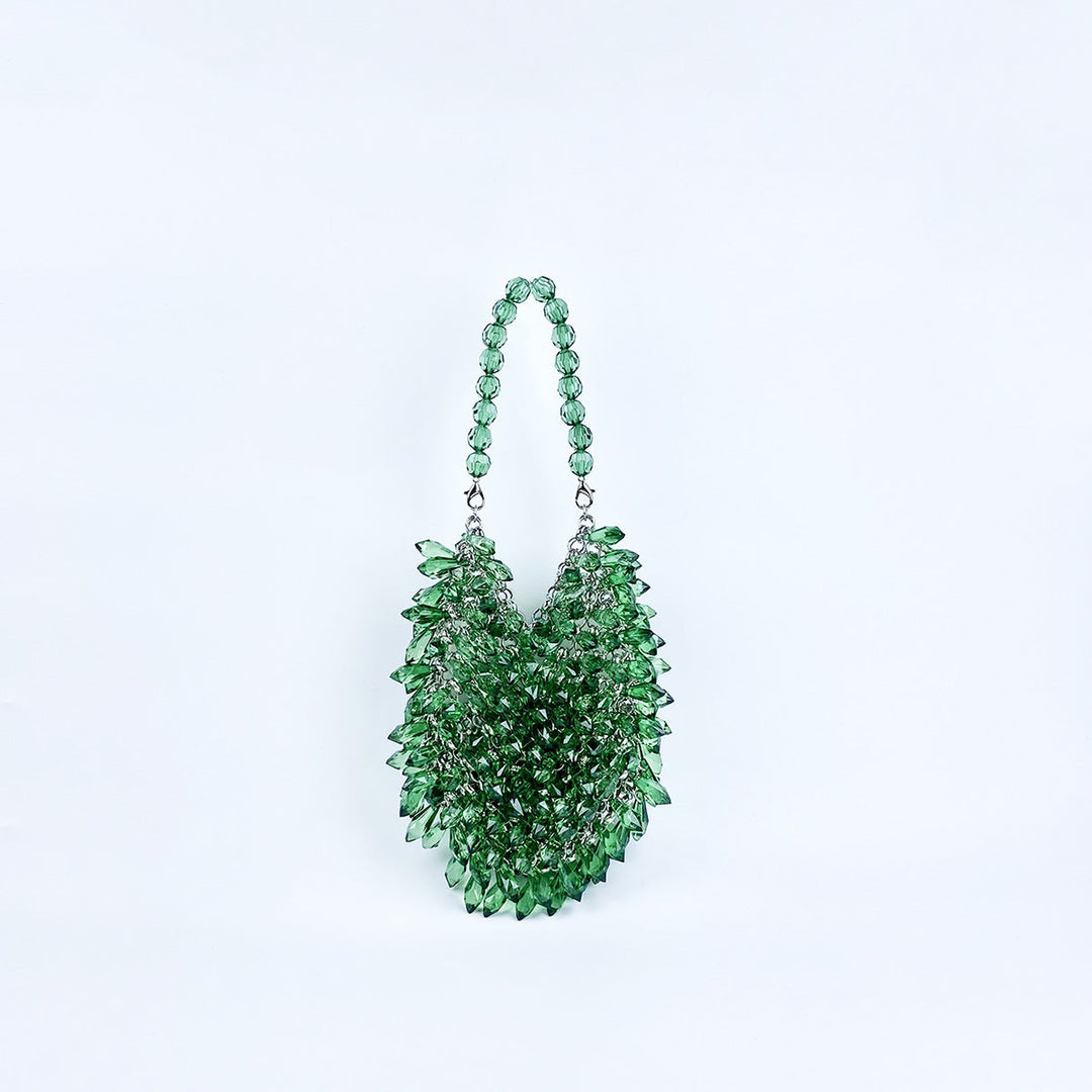 Niche Handmade Acrylic Solid Color Beads Women Portable Water Drop Bag High Sense Dinner Bag