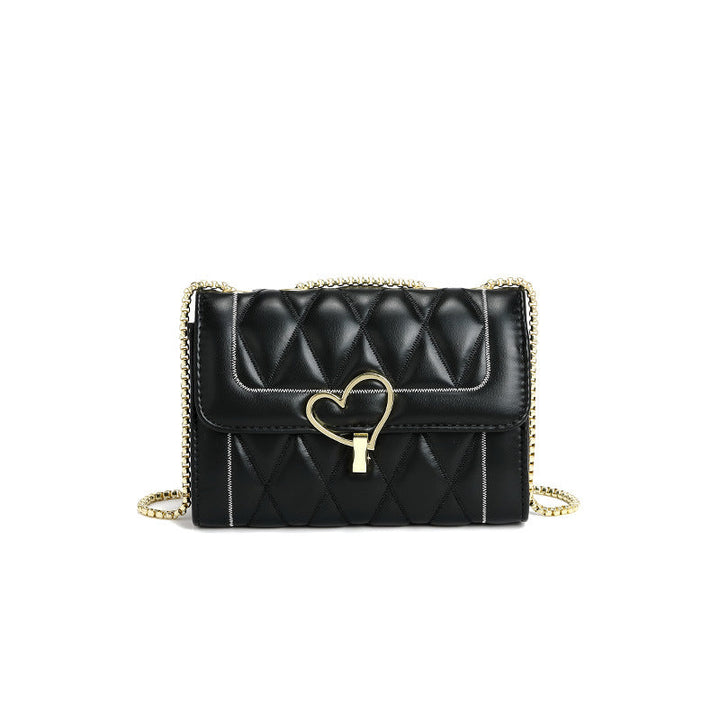 Chanel Bags Women Bag Winter Online Influencer Diamond Chain Metal Heart Shoulder Messenger Bag