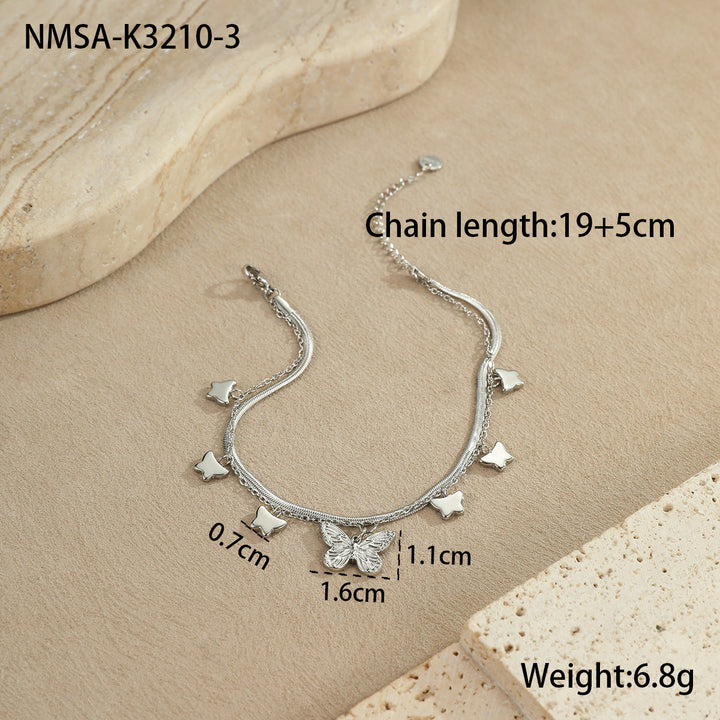 Summer Ocean Stainless Steel Anklets Starfish Shell Love Niche Exquisite Foot Ornaments