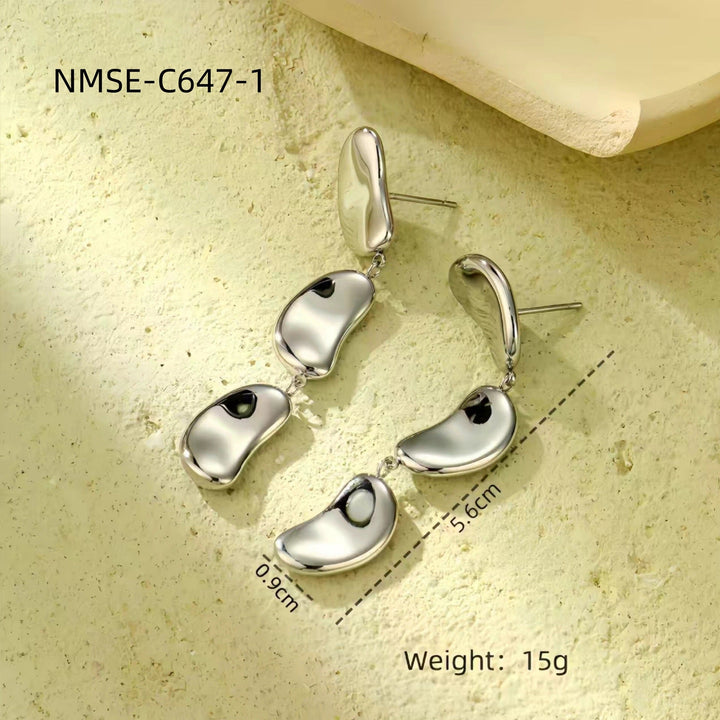 Retro Love 18K Gold Titanium Steel Earrings Five Pointed Star Special Interest Design High Sense Stainless Steel Studs