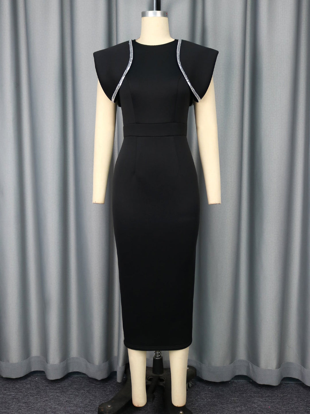 Crew Neck Dress Cocktail High Waist Slim Fit Slit Elegant Evening Dress Party Dress