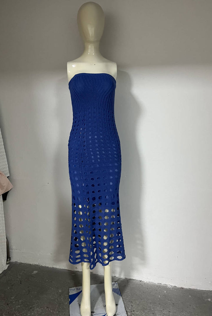 Spring Summer Tube Top One Step Dress Seaside Sexy Tight Dress