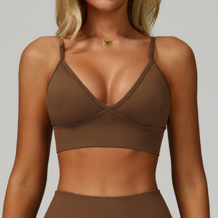 Sollinarry Double Shoulder Strap Seamless Yoga Bra Beauty Back Quick Drying Sports Tops Outerwear Running Fitness Yoga Wear