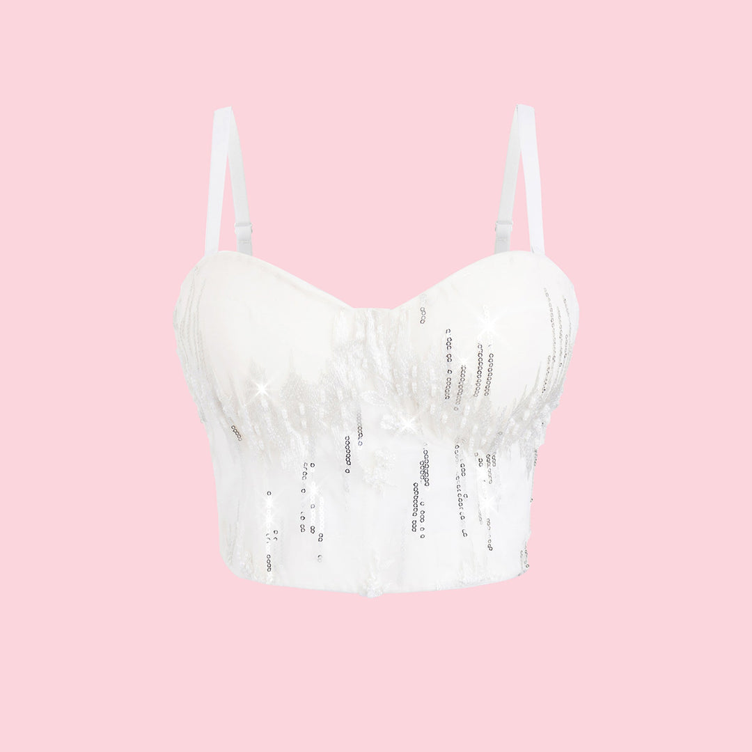 Wants Sexy Sequin Sling Underwear Padded One Piece Chest Wrapped Vest Sexy