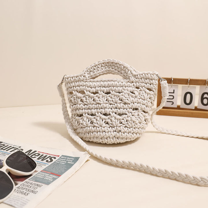 Crossbody Cotton Thread Woven Bag All Matching Hollow Out Cutout Straw Bag Vacation Beach Bag Partysu Women Bag