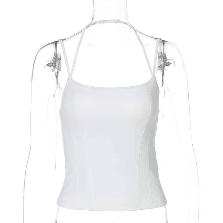 Women Clothing Summer Trendy Sexy Solid Color Sling Slim Fit Tank Top