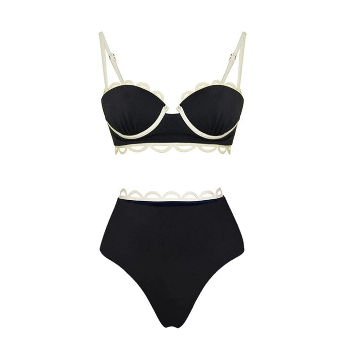 Swimsuit Black Niche High Grade Hollow Out Cutout Beach Pants One Piece Swimsuit Set Women