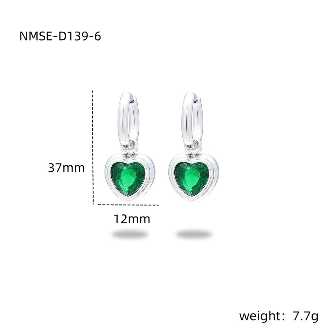 Love Titanium Steel Earrings Women Affordable Luxury Inlaid Color Diamond 18K Gold Stainless Steel Eardrop