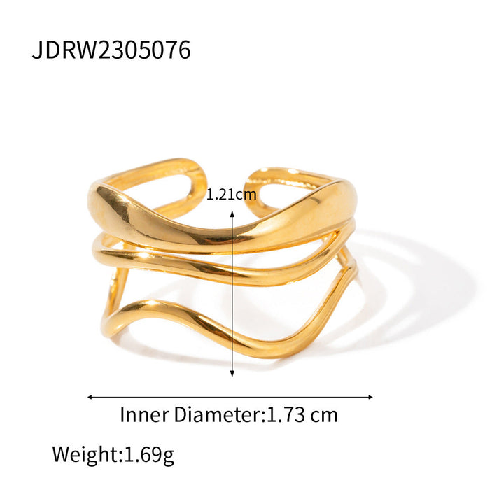 Sold Jewelry Stainless Steel Eye Catching Ring High Grade Ring Irregular Asymmetric Bracelet Rings Women