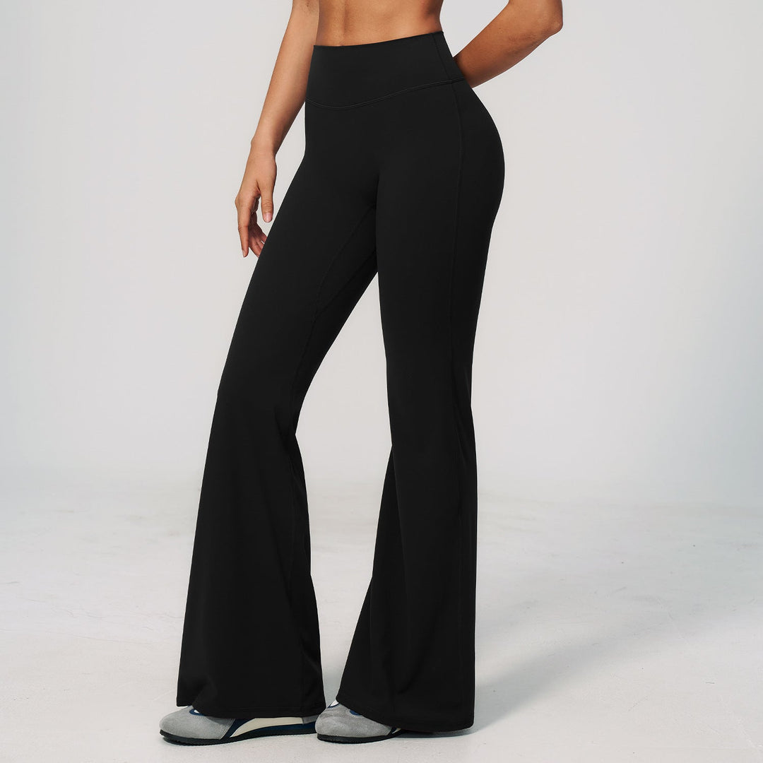Summer Brushed Yoga Trousers High Waist Shaping Outdoor Running Sports Fitness Bell Bottom Pants Women
