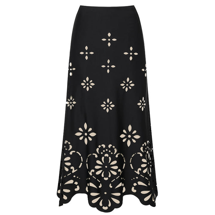Swimsuit black laser Hollow Out Cutout high end swimsuit set women maxi dress one size fits all