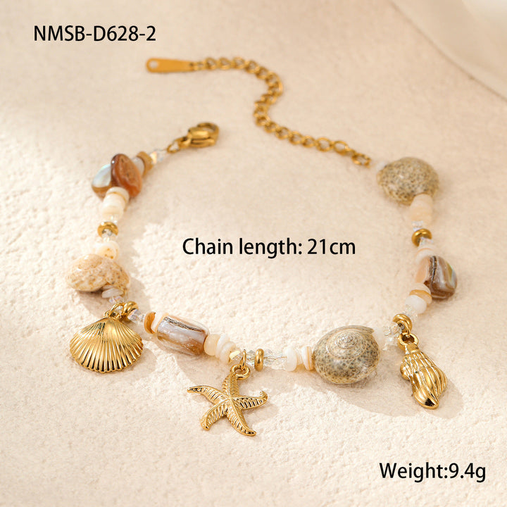 Nimai Vacation Ocean Summer Beach Bohemian Design Stainless Steel Necklace Women Bracelet