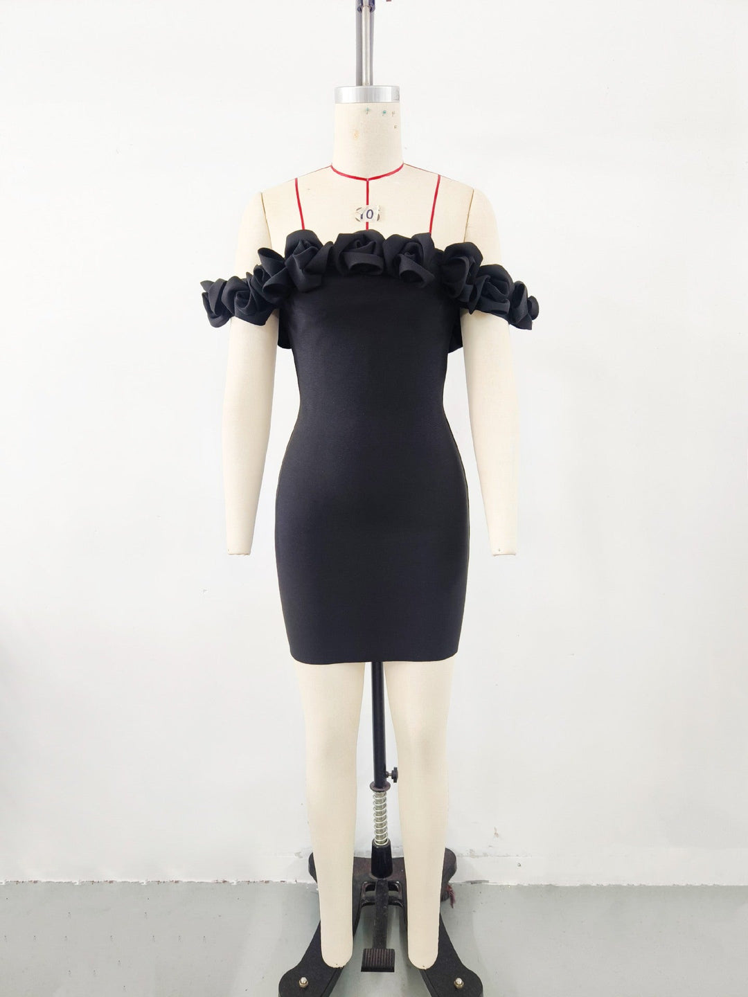 Women Clothing Advanced Sense Red Floral Bandage One Piece Dress