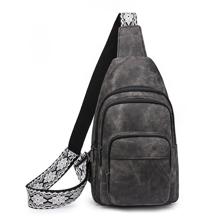 Chest Bag Wind Office Portable Retro Brown Crossbody Bag Simple Small Backpack Women Chest Bag
