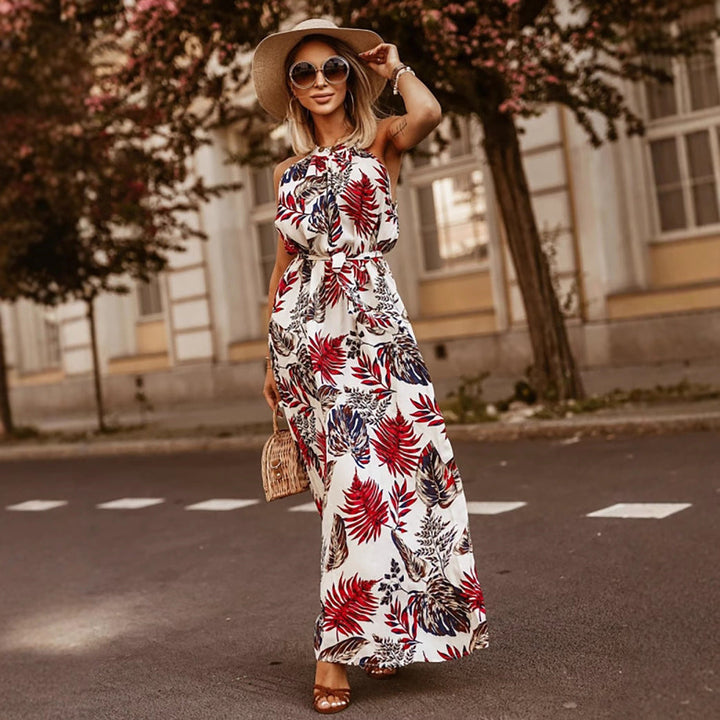 Women Clothing Women Clothing Floral Print Seaside Vacation Halter Dress