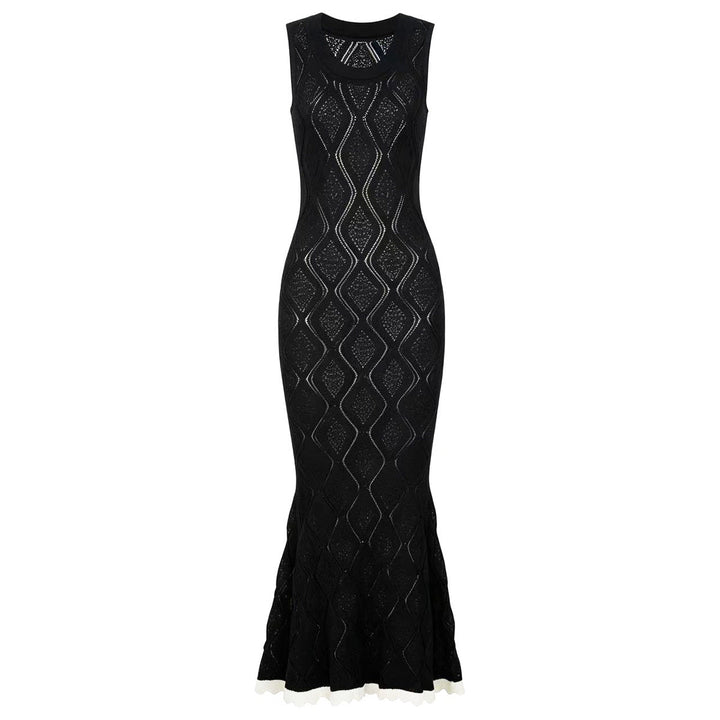 Summer Ladies Internet Popular Slim Fitting Slimming Sleeveless Hollow Out Cutout out Maxi Dress Women