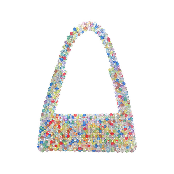 Sweet Special-Interest Design High Grade Handmade String Woven Bag Summer Dopamine Hollow Out Cutout Portable Shoulder Bag