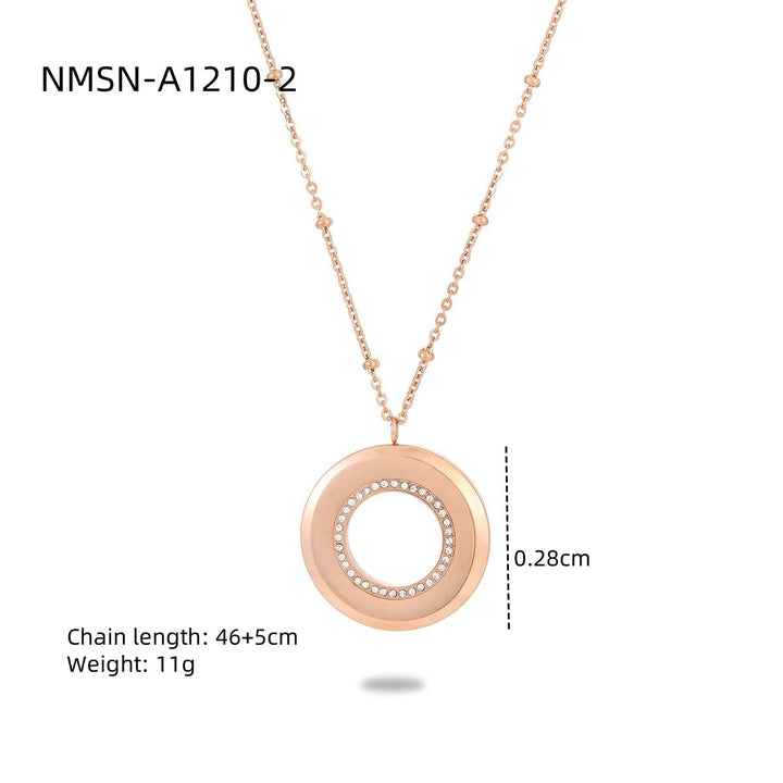 Lettering Private Exclusive Stainless Steel Necklace Vacuum Electroplated Rose Gold High Grade Titanium Steel Embellished