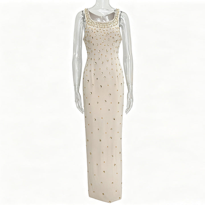 Vest Formal Dress Stars Heavy Industry Beads Diamond Embedded Stretch Maxi Dress