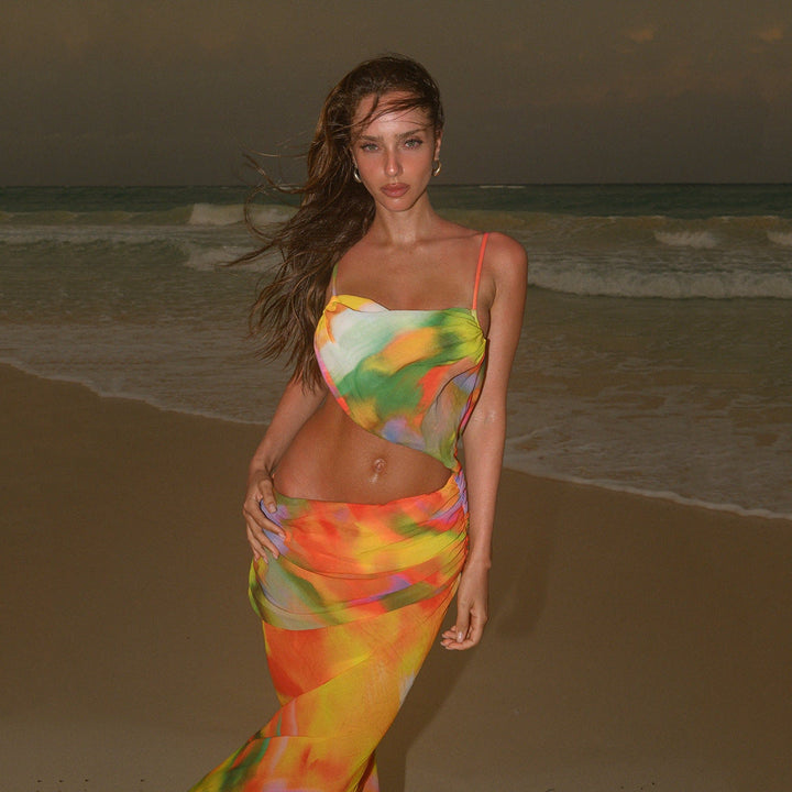 Bikini Bikini Women Swimsuit Swimsuit Printed Beach Dress Maxidress