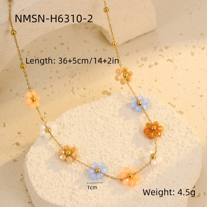 Light Luxury Necklace Fashionable Floral Clavicle Chain Small Fresh High Grade Embellished Necklace Necklace Women