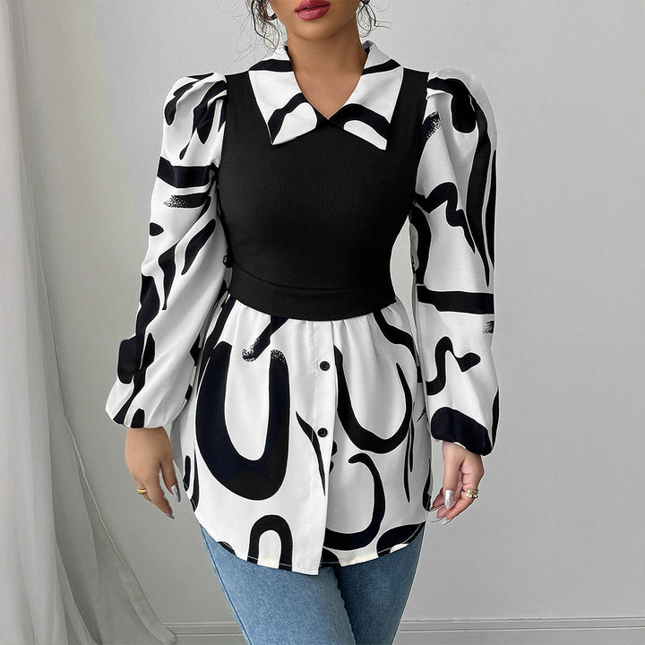 Women Clothing Autumn Casual Vacation Advanced Printed Vest Top Shirt