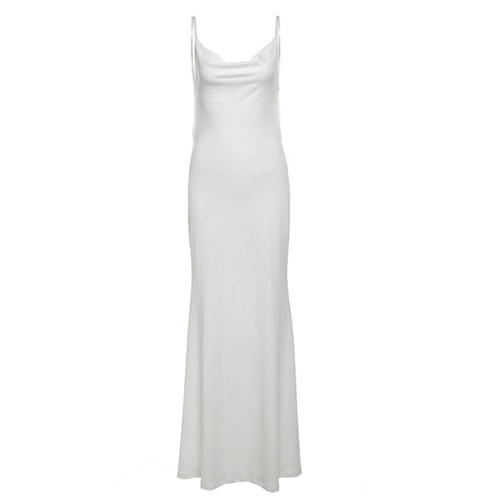 Summer Women Clothing Sexy Socialite Strap Backless Lace Maxi Dress
