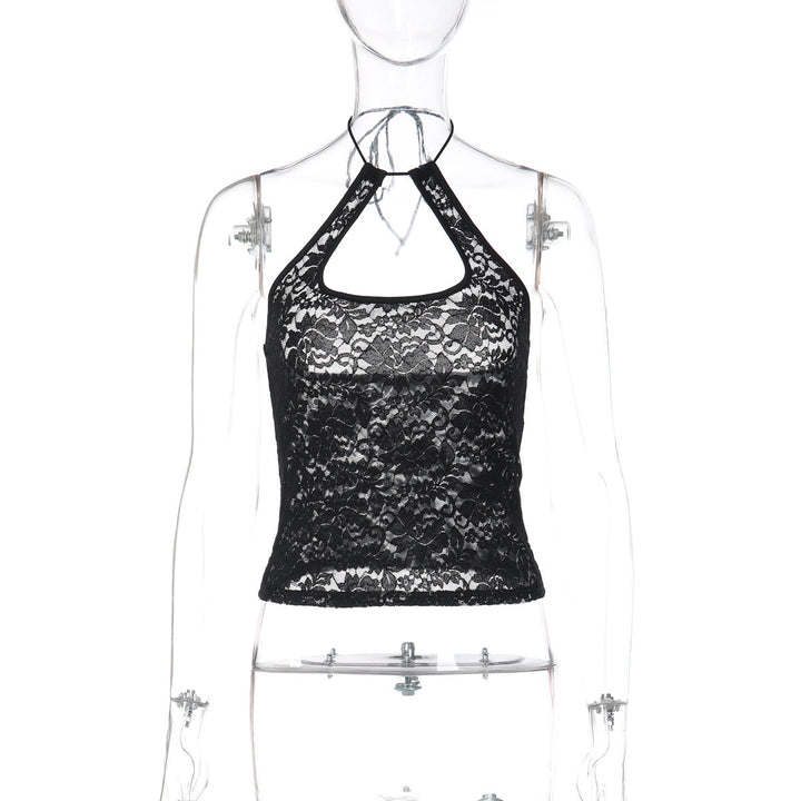 Summer Sexy Lace Halter All Match Backless Vest Top Women