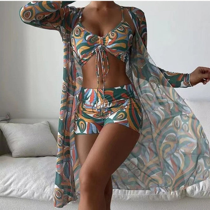 Swimsuit Women Three Piece Split Bikini Sexy High Waist Swimsuit