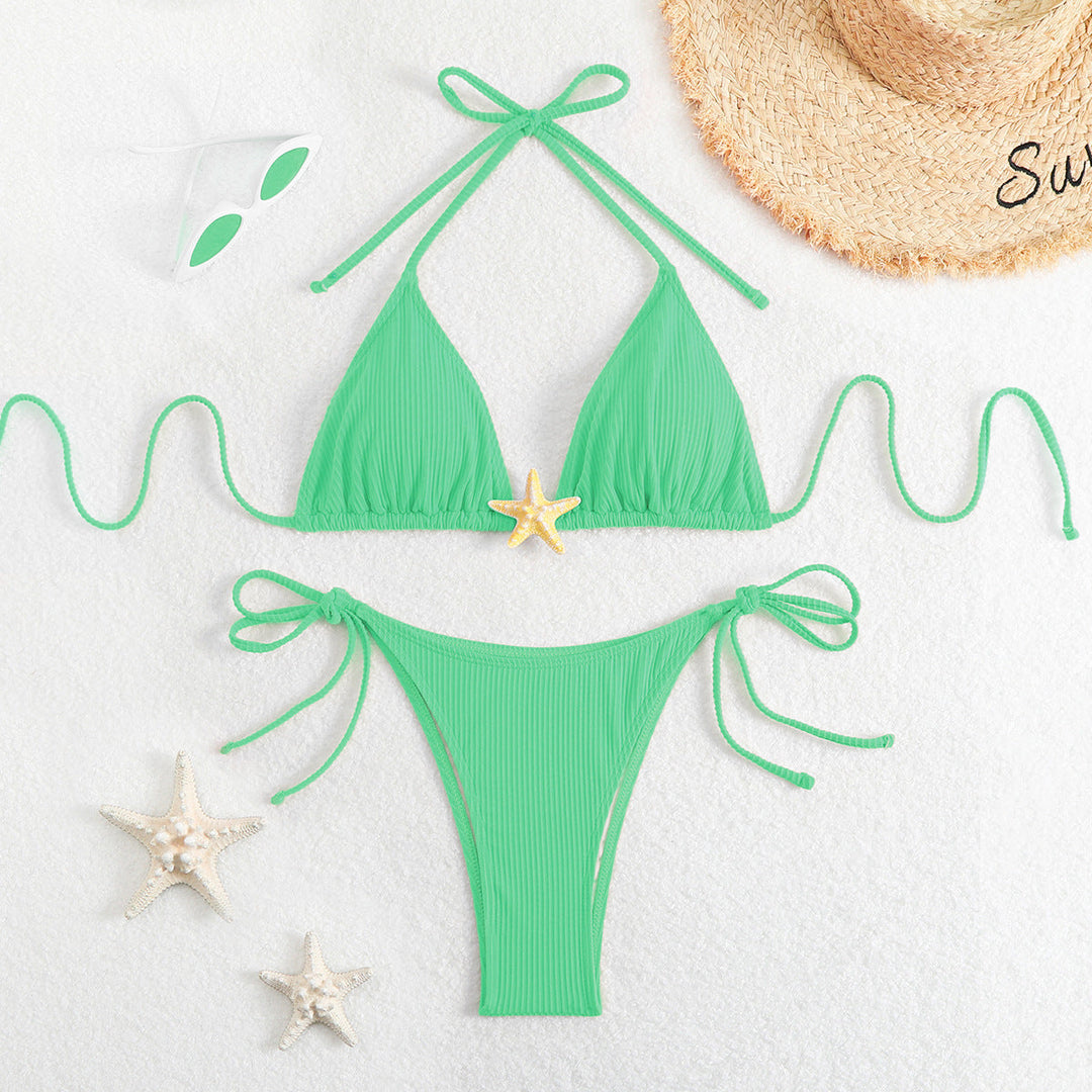 Sexy Three Point Bikini Split Swimsuit Women Sexy Triangle Swimsuit Bikini