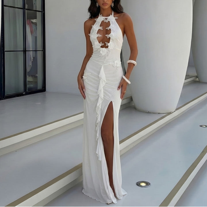 Solid Color Sexy Hollow Out Cutout out Backless Beach Cover up Bikini Swimsuit Beach Women