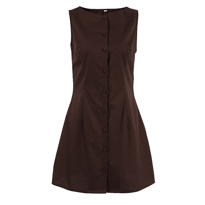 Autumn Cotton Sleeveless Vest Dress High Grade Elegant Slim Fit A line Dress